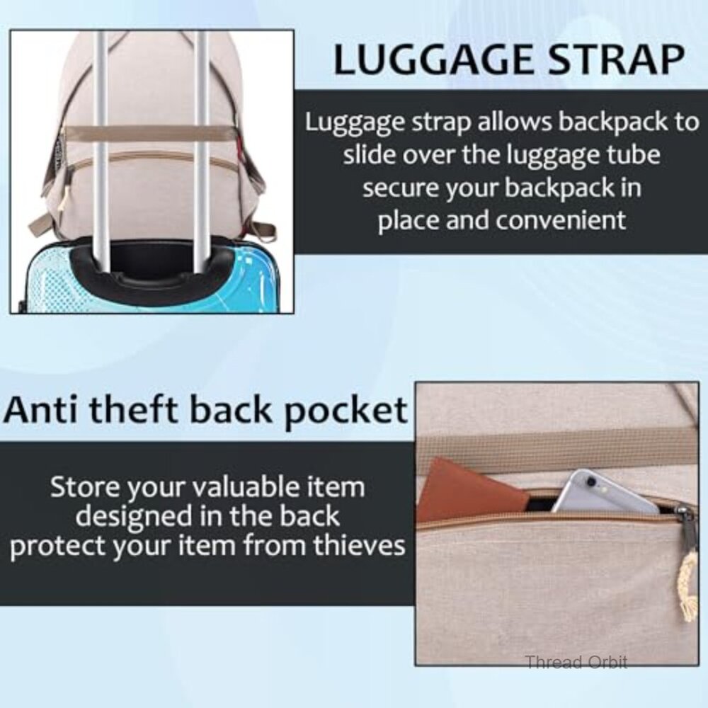 Large Hemp Backpack with Multiple Pockets, Adjust… - image 6